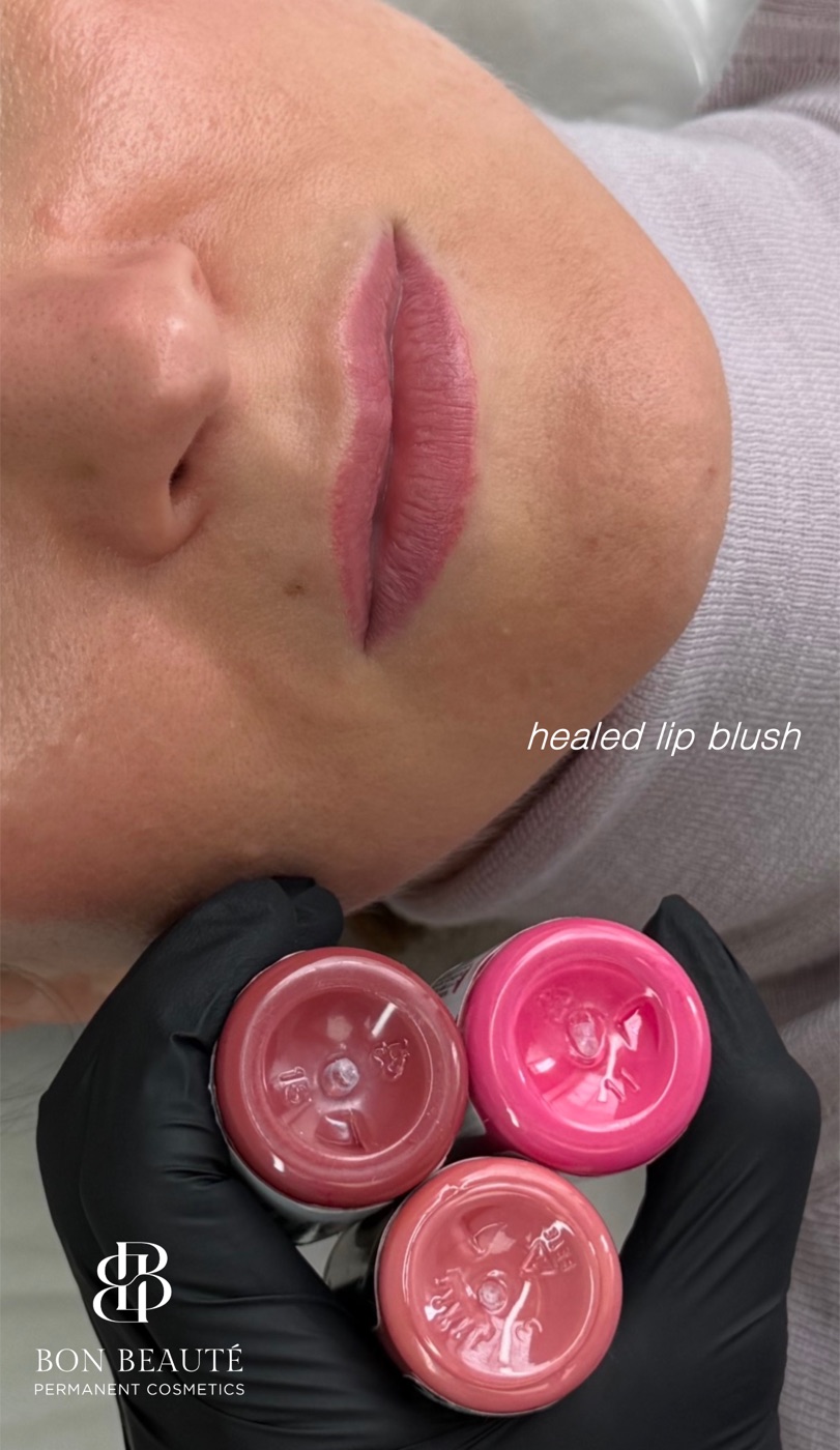 Healed lip blush with pigment selection