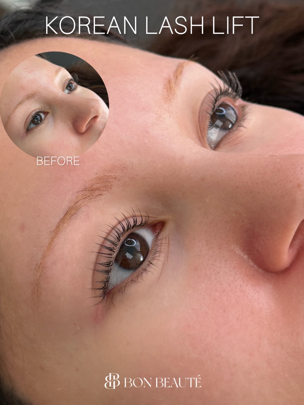Korean lash lift before and after