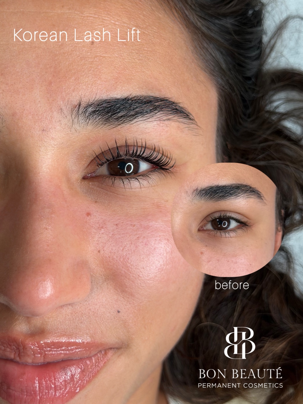 Korean lash lift before and after