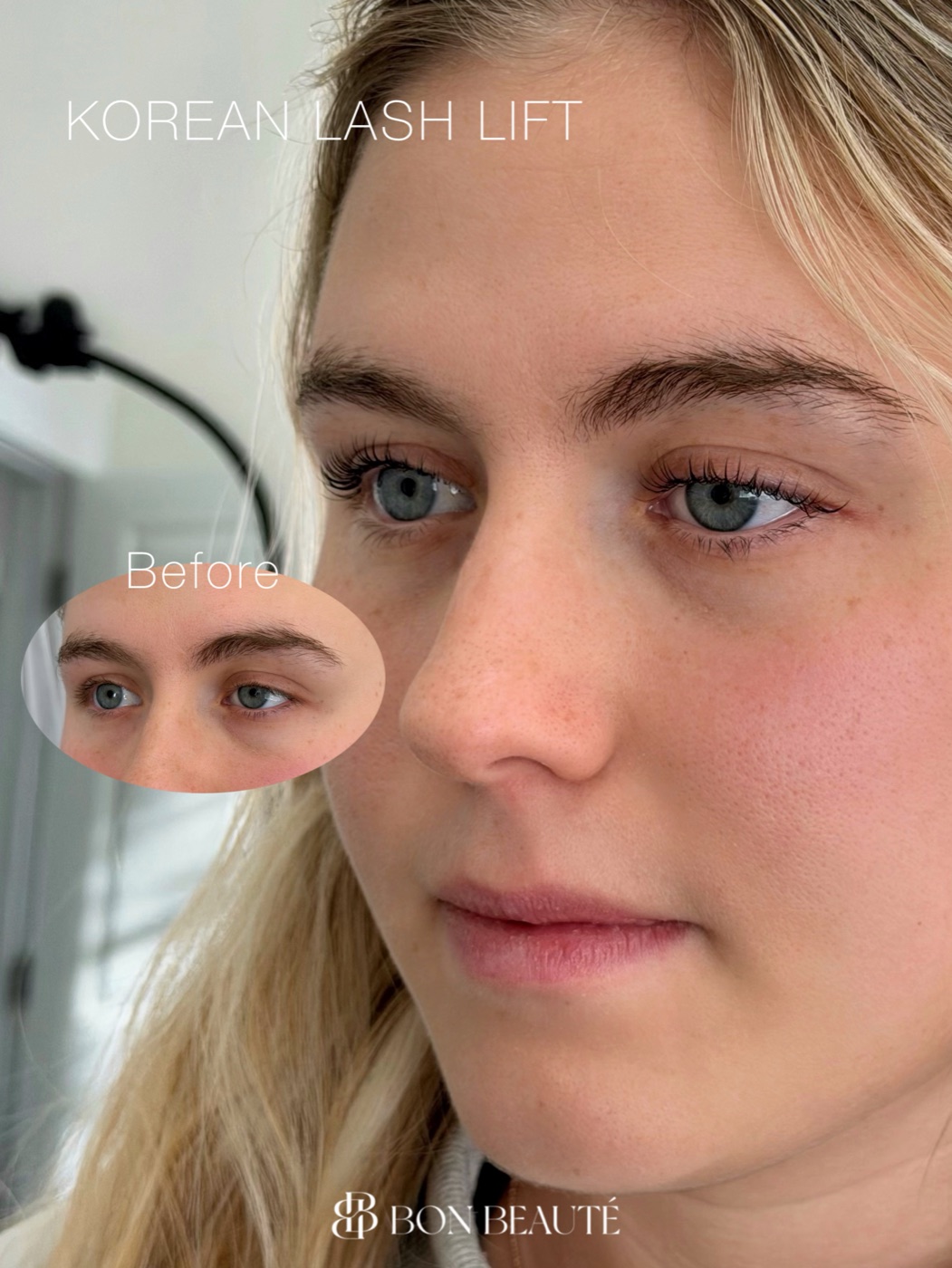 Korean lash lift before and after