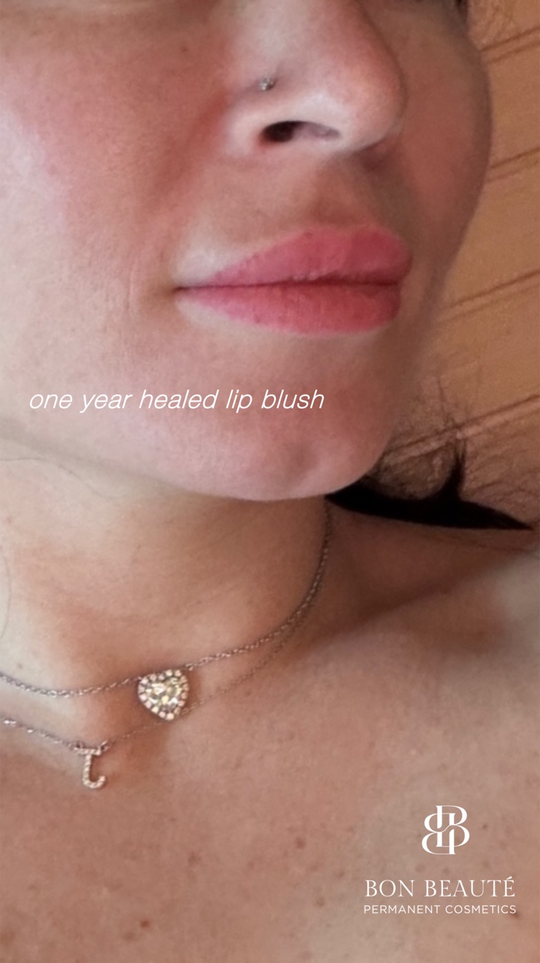 Lip blush before and after